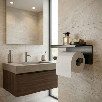 Držák na toaletní papír s poličkou 6613 Modern Titan