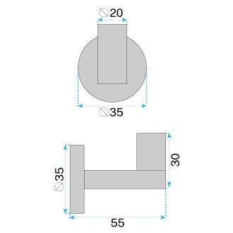 Koupelnový háček 39104 ORI Brush Copper