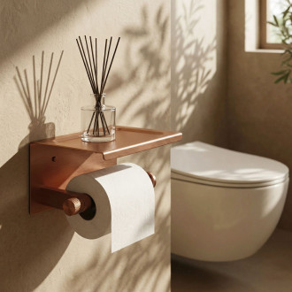Držák na toaletní papír s poličkou 39105A ORI Brush Copper