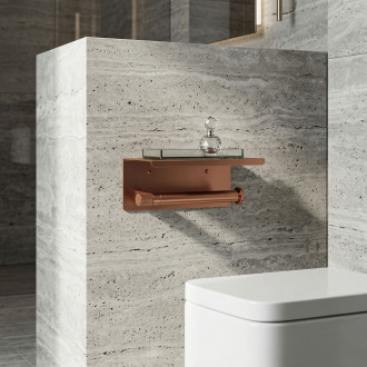 Držák na toaletní papír s poličkou 39105A ORI Brush Copper