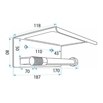 Držák na toaletní papír s poličkou 39105A ORI Brush Copper