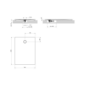 AQUAROCK kompozytowy brodzik prysznicowy antypoślizgowy, 90 x 120 cm, biały mat