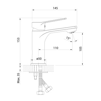 SINTRA stojánková umyvadlová baterie, černá mat