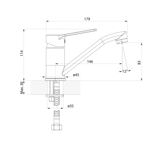 SINTRA umyvadlová baterie s otočnou hubicí, černá mat