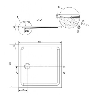 Cersanit Tako vanička bílá 90x90x4 S204-010