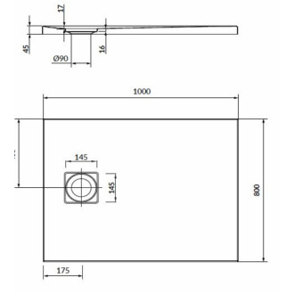 Cersanit Tako Slim set C255 vanička černá M 120x90x4,5 S208-002