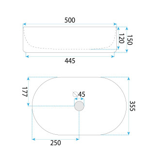 Umyvadlo na desku Oktawia Saturn