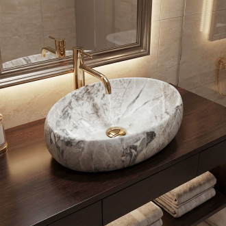 Rea Set Linda Kámen/mramor + vysoká baterie Lungo l. zlatá + univerzální zátka KPL-09999