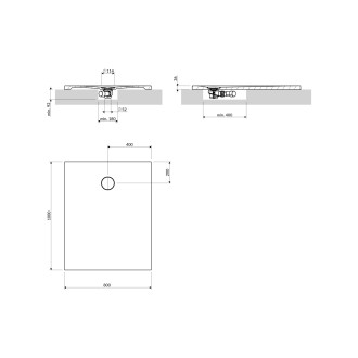 AQUAROCK kompozytowy brodzik prysznicowy antypoślizgowy, 80 x 100 cm, biały mat
