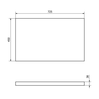 VEGA deska pod umyvadlo 72,5x45cm, dub černý