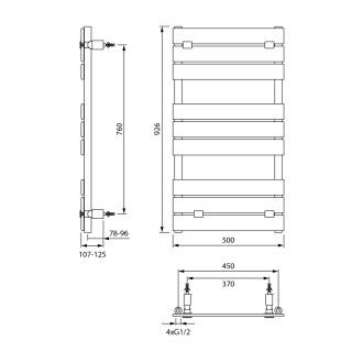 BONDECO otopné těleso 500x926mm, černá mat