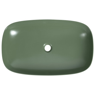 MATTEO keramické umyvadlo na desku 65x40cm, zelená mat