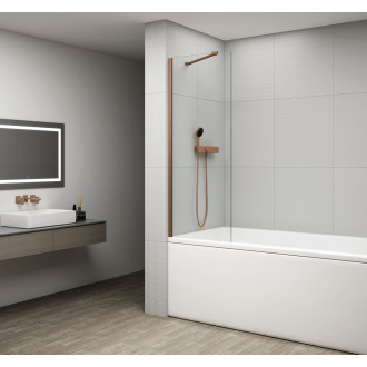 FISA vanová zástěna 800x1500mm, měď mat, čiré sklo FS1082-PG
