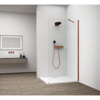 ESCA COPPER MATT jednodílná sprchová zástěna k instalaci ke stěně, sklo čiré, 1200 mm