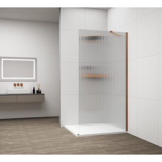 ESCA COPPER MATT jednodílná sprchová zástěna k instalaci ke stěně, sklo Flute, 1100 mm