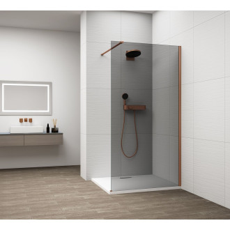 ESCA COPPER MATT sprchová zástěna k instalaci ke stěně, kouřové sklo, 1100 mm ES1211-09