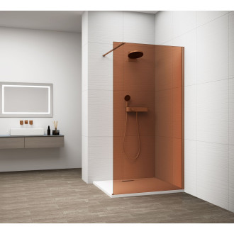 ESCA COPPER MATT sprchová zástěna k instalaci ke stěně, sklo Marron, 1200 mm ES1512-09