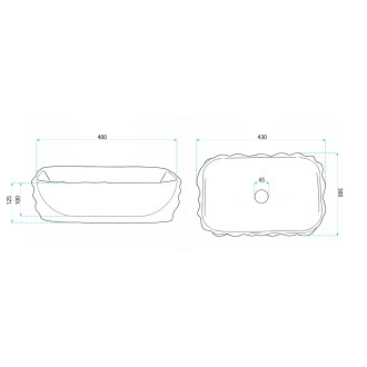 Umyvadlo na desku REA Zamia