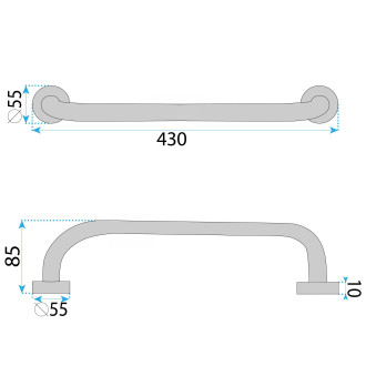 Rovné koupelnové madlo Chrome 40cm
