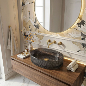 Umyvadlo na desku REA Mirella Black