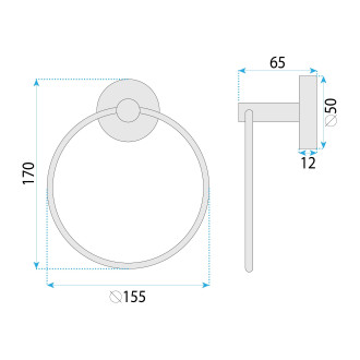 Koupelnový věšák Ring 81307 Rivo Brush Copper