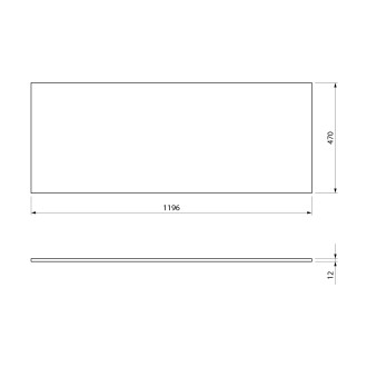 CIRASA deska Rockstone 119,6x1,2x47cm, bílá mat