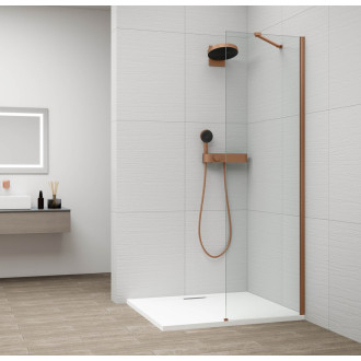 ESCA COPPER MATT sprchová zástěna k instalaci ke stěně, sklo čiré, 600 mm ES1060-09