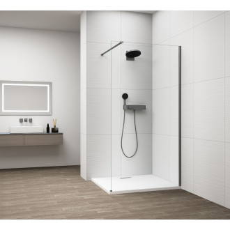 ESCA GUN METAL sprchová zástěna k instalaci ke stěně, sklo čiré, 1500 mm ES1015-11