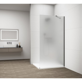 ESCA GUN METAL jednodílná sprchová zástěna k instalaci ke stěně, matné sklo, 1000 mm