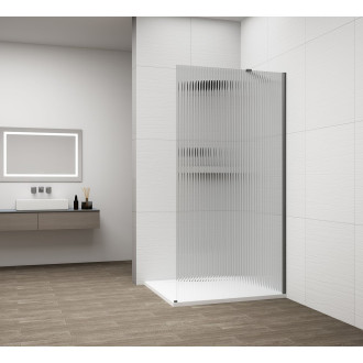 ESCA GUN METAL jednodílná sprchová zástěna k instalaci ke stěně, sklo Flute, 800 mm