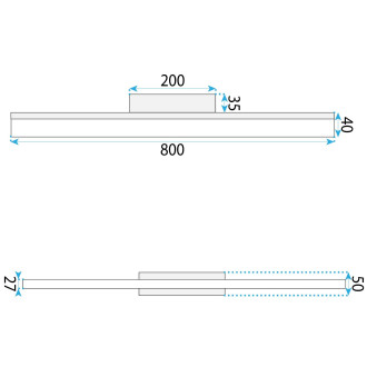 Nástěnné svítidlo LED 80CM APP1853-1W BRUSH GOLD