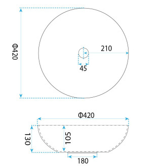 Umyvadlo na desku REA Babilon Silver
