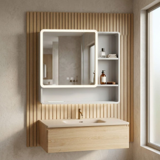 Zrcadlová skříňka s LED osvětlením M1016-70 70x65