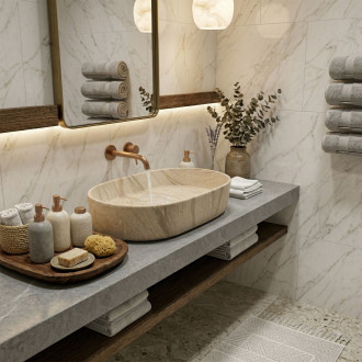 Umyvadlo na desku REA Nadia 60 Sahara