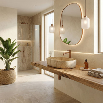 Umyvadlo na desku REA Nadia 60 Sahara