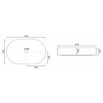 Umyvadlo na desku REA Nadia 60 Sahara