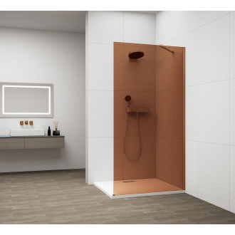 ESCA GUN METAL jednodílná sprchová zástěna k instalaci ke stěně, sklo Marron, 1000 mm