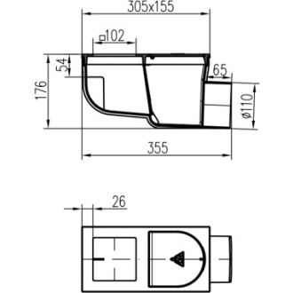 Lapač střešních splavenin boční D110, litinový povrch, pro hranatý svod 100