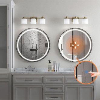 REA Zrcadlo LED 80cm černá HOM-05514