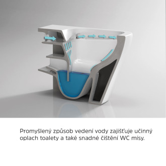 WC závěsné, RIMLESS, 530x355x360, keramické, včetně sedátka CSS124 VSD81S2