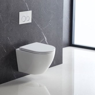 Mereo WC závěsné WC, Smart Flush RIMLESS, 495x360x370, ker., vč. sedátka CSS113S VSD82T1