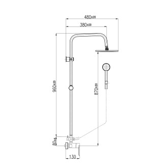 NIL - Sprchový systém s vodovodní baterií, Chrom NL182.5/7-43, RAV Slezák