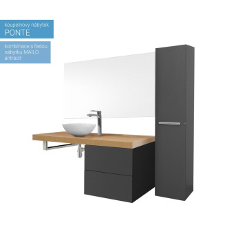 Ponte, koupelnová deska pod umyvadlo, 1200x56x530mm, dub Kronberg CN252DK