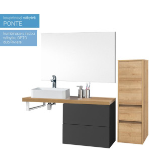 Ponte, koupelnová deska pod umyvadlo, 1200x56x530mm, dub Kronberg CN252DK