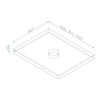 Siena, deska na skříňku, dub masiv, 600x40x467 mm CN480D