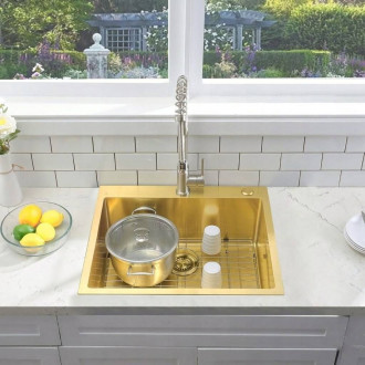 Rea Ocelový dřez Liam BRUSH GOLD ZLE-06007