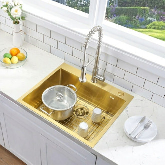 Rea Ocelový dřez Liam BRUSH GOLD KPL-96007