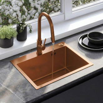 Rea Ocelový dřez Liam BRUSH COPPER ZLE-06050