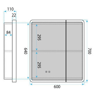 Zrcadlová skříňka s LED osvětlením M1011-60 60x70