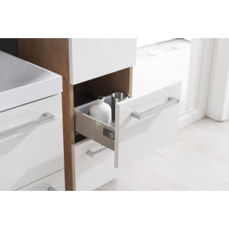 Bino koupelnová skříňka, závěsná bez nožiček, levá, dub Arlington, 325x1630x330 mm CN627